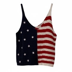 Moon & Madison American Flag Knit Tank – Women’s Large